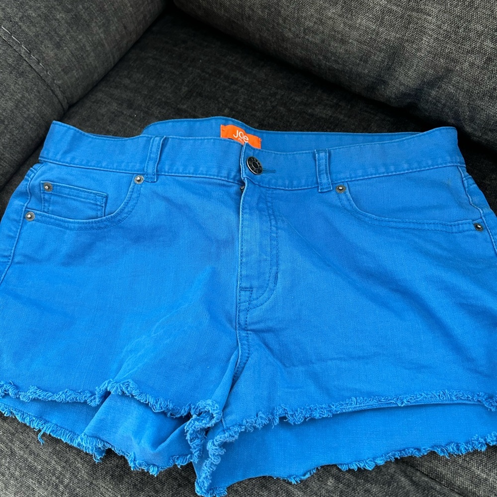 Joe Fresh Vibrant Blue Frayed Hem Jean Shorts